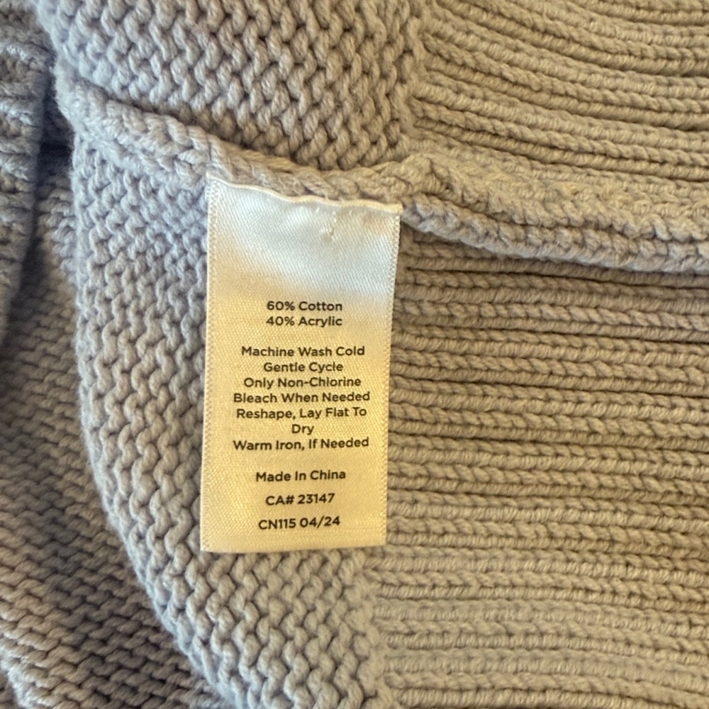 HAVEN WELL WITHIN Blue Knit Women’s Boyfriend Sweater Cardigan sz M - Picture 8 of 9